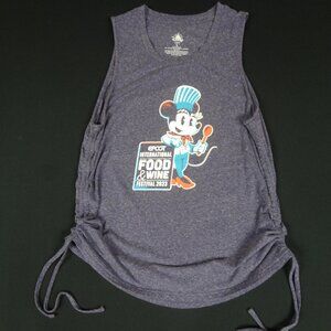 DISNEY EPCOT FOOD WINE FESTIVAL 2023 MINNIE BLUE LARGE WOMENS TANK TOP SHIRT L56